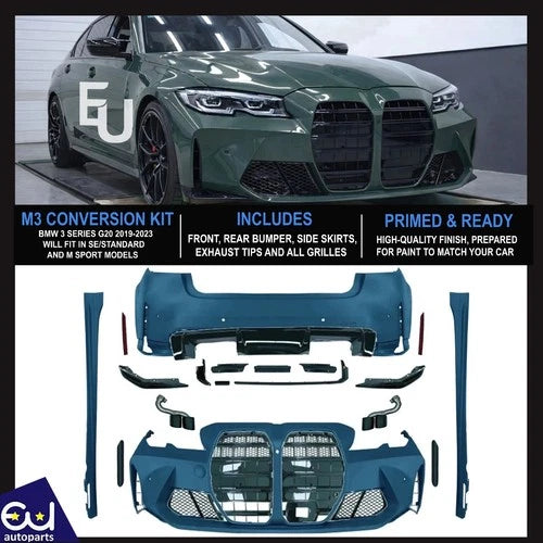 G80 M3 CONVERSION FRONT REAR BUMPER FULL BODY KIT FOR BMW 3 SERIES G20 2019-2023