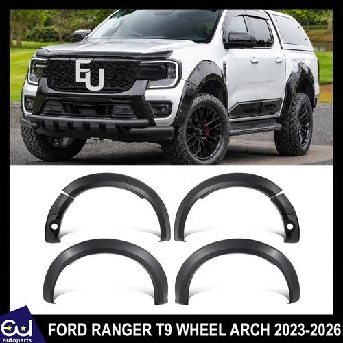 FOR FORD RANGER T9 2023-2026 BLACK WIDE WHEEL ARCHES FENDER FLARES 4PCS