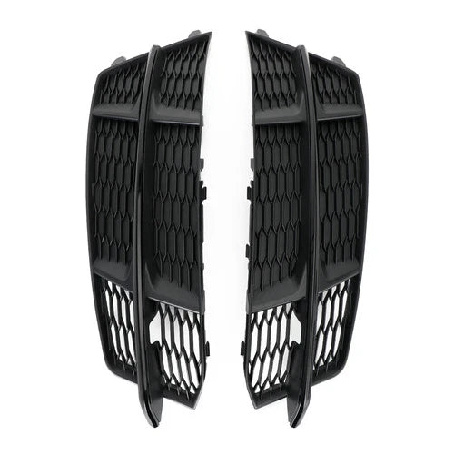 2PC FOR AUDI A6 C7 S LINE S6 BLACK FRONT FOG LIGHT LAMP COVER LOWER GRILL GRILLE