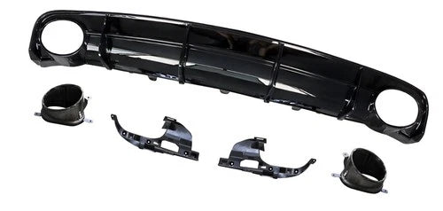 RS6 CONVERSION REAR DIFFUSER WITH BLACK TIPS FOR AUDI A6 C7.5 2015-18 BODYKIT