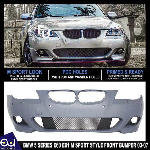 M SPORT STYLE FRONT BUMPER CONVERSION FOR BMW 5 SERIES E60 E61 03-07 PRE LCI PDC