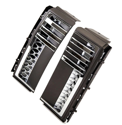 FOR RANGE ROVER L322 VOGUE 05-12 SIDE VENTS IN GLOSS BLACK & CHROME WING GRILLES