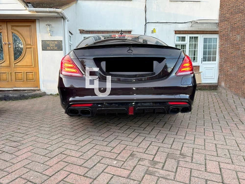 REAR DIFFUSER TAILPIPE GLOSS FOR MERCEDES S CLASS S63 W222 B STYLE AMG 2013-2017