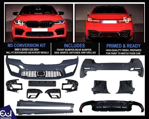 F90 M5 CONVERSION FRONT REAR BUMPER BODYKIT FOR BMW 5 SERIES G30 LCI 2020+
