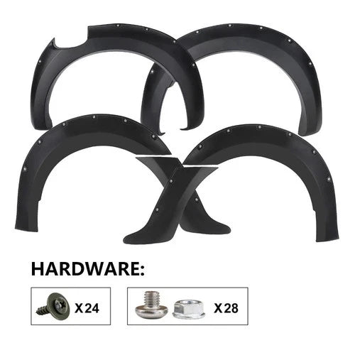Matte Black Wide Wheel Arches Extensions Body Kit For Ford Ranger T6 2012-2015