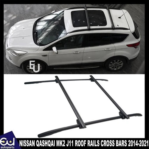 ALUMINIUM ROOF RAILS RACK CROSS BARS LUGGAGE CARRIER FOR NISSAN QASHQAI MK2 J11