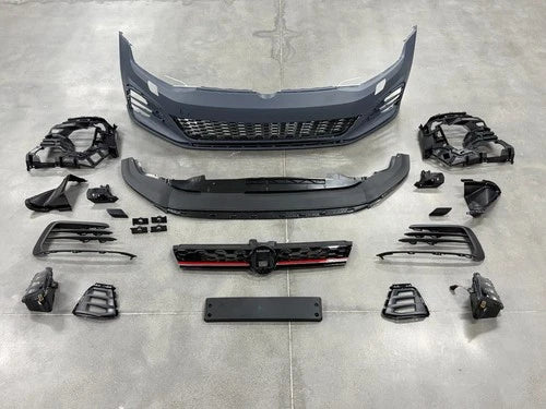 GTI CONVERSION FRONT BUMPER BODYKIT FOR GOLF MK7.5 2017-2020 FITS GTD TDI TSI SE