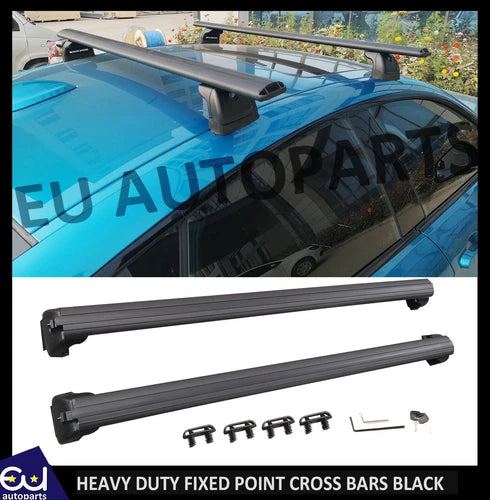 FOR BMW 4 SERIES F32 2013-20 CROSS BAR BARS ROOF RAILS RACK BLACK FIXED POINT