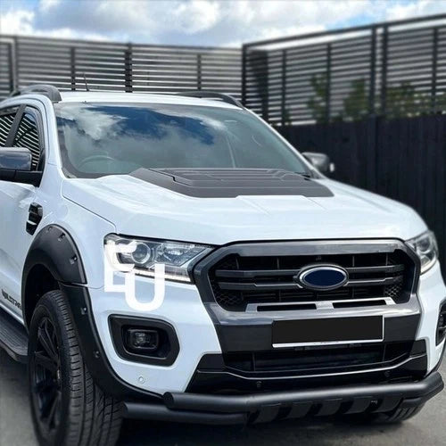 MATTE BLACK BONNET SCOOP HOOD VENT COVER FOR FORD RANGER T7 T8 2015-2022