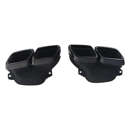 FOR MERCEDES C-CLASS W205 C63 LOOK GLOSS BLACK REAR DIFFUSER TAIL PIPE AMG