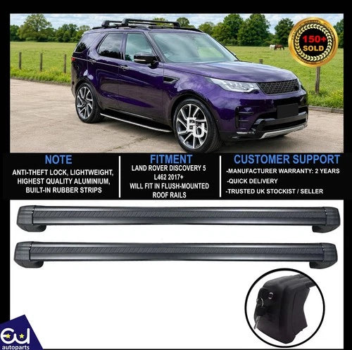 FOR LAND ROVER DISCOVERY 5 L462 ROOF RAIL RACK CROSS BARS BLACK ANTI THEFT 17+