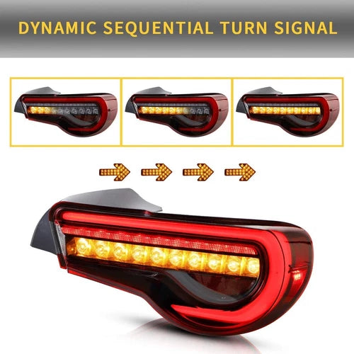 SMOKED LED REAR LIGHTS FOR SUBARU BRZ FR-S TOYOTA GT86 2013-2020 W/SEQUENTIAL