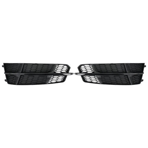 2PC FOR AUDI A6 C7 S LINE S6 BLACK FRONT FOG LIGHT LAMP COVER LOWER GRILL GRILLE