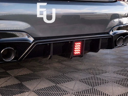 FOR BMW 3 SERIES G20 G21 M SPORT GLOSS BLACK REAR DIFFUSER WITH LED 2018-2021