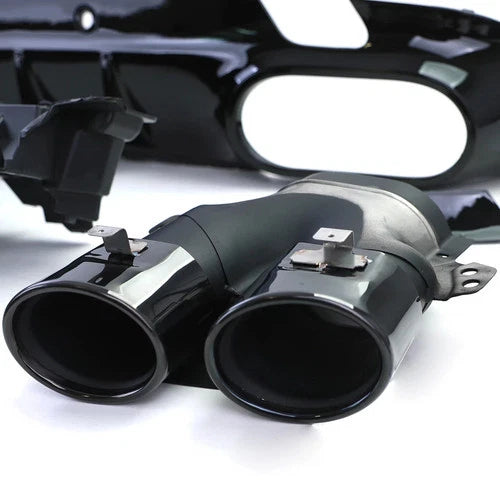 FOR MERCEDES CLS C257 AMG 53 STYLE REAR DIFFUSER GLOSS BLACK TAILPIPES 2018+