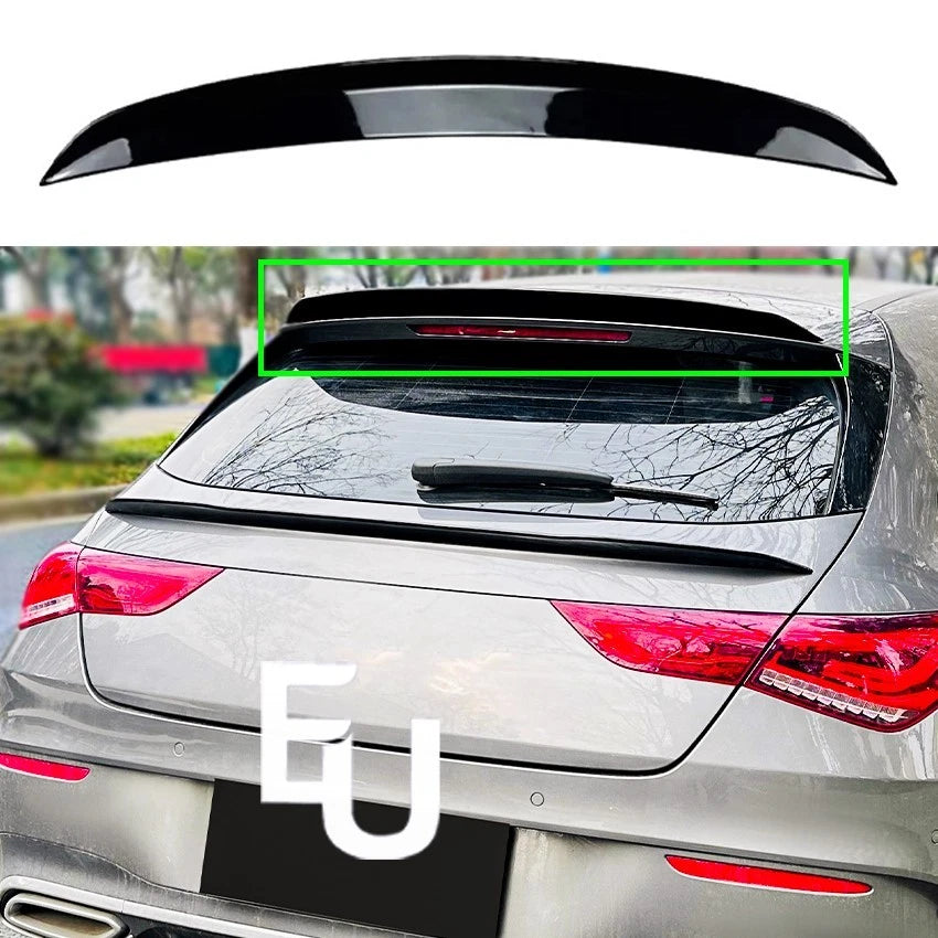 REAR ROOF SPOILER LIP FOR MERCEDES CLA CLASS X118 SHOOTING BRAKE GLOSS BLACK 20+