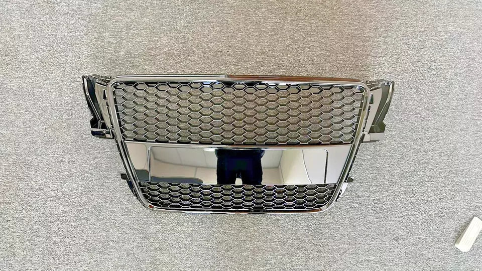 FOR AUDI A5 S5 8T 07-2011 RS STYLE GLOSS BLACK HONEYCOMB RADIATOR BUMPER GRILLE