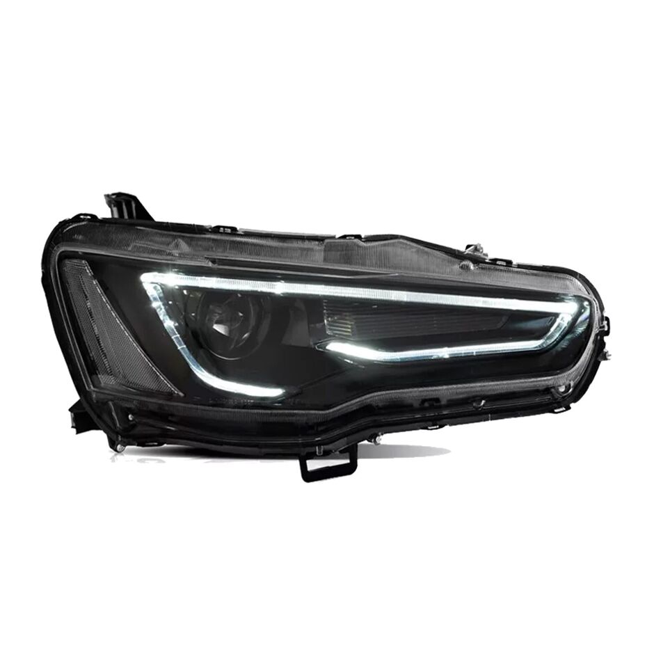 LED HEAD LIGHT LAMP FOR MITSUBISHI LANCER EVO X FULL BLACK LEFT+RIGHT 2008-2020