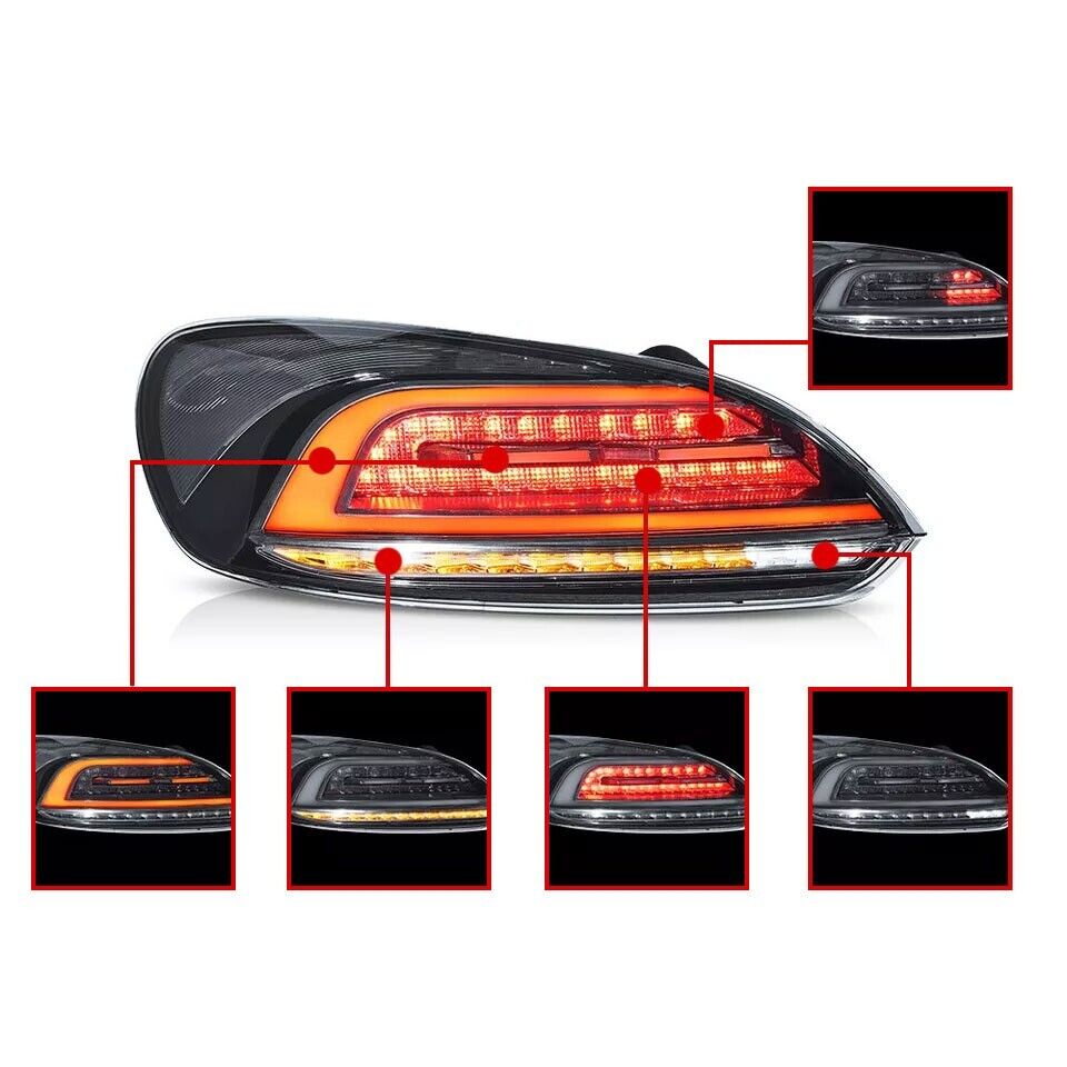 PAIR SEQUENTIAL SMOKED LED REAR TAIL LIGHTS LIGHT LAMP FOR VW SCIROCCO MK3 2009+