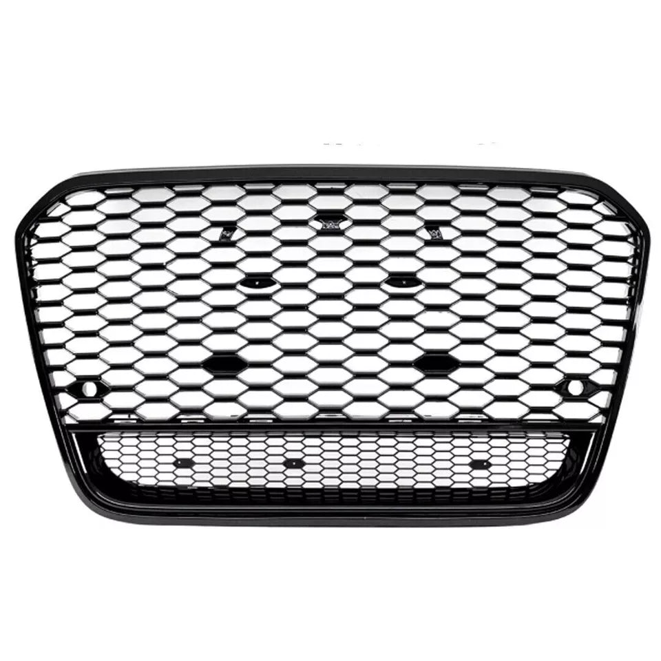 FOR AUDI A6 C7 4G RS6 STYLE GLOSS BLACK HONEYCOMB BUMPER GRILLE GRILL 2011-2015
