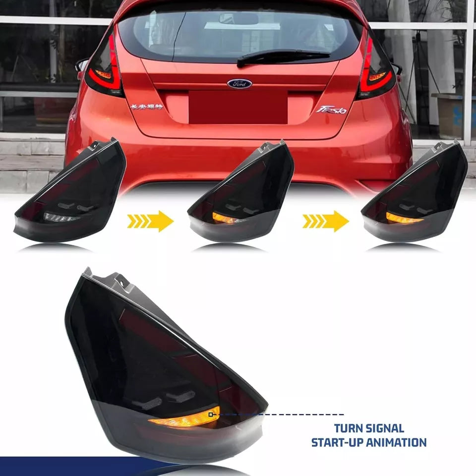 PAIR SMOKED LED TAIL LIGHTS FOR FORD FIESTA HATCHBACK SE ST W/DYNAMIC 2008-2019