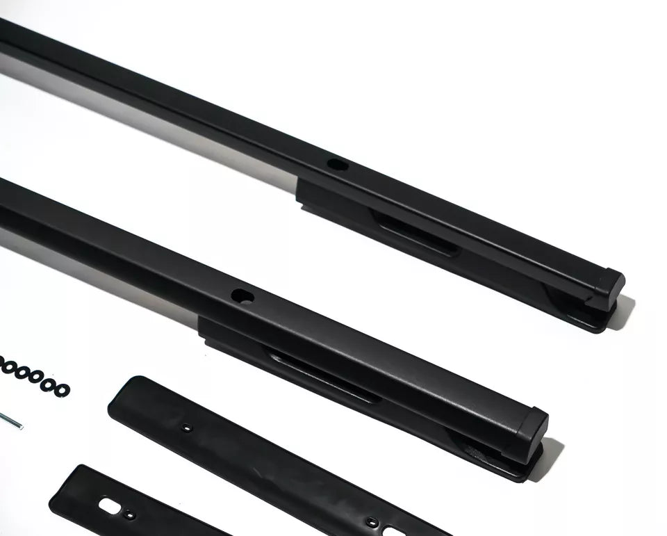 ALUMINIUM BLACK ROOF RAILS RACK SIDE ROOF BARS SETS FOR VOLKSWAGEN AMAROK 2010+
