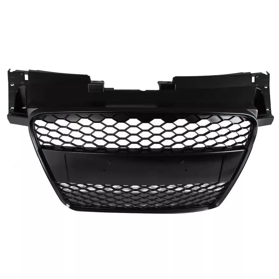 FOR AUDI TT 8J 2006-2014 RS STYLE GLOSS BLACK HONEYCOMB RADIATOR BUMPER GRILLE