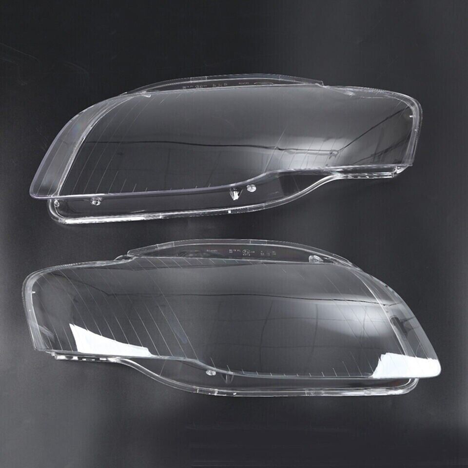 L+R HEADLIGHT LENS COVER HEADLAMP SHELL LAMP SHADE FOR AUDI A4 B7 S4 2005-2008