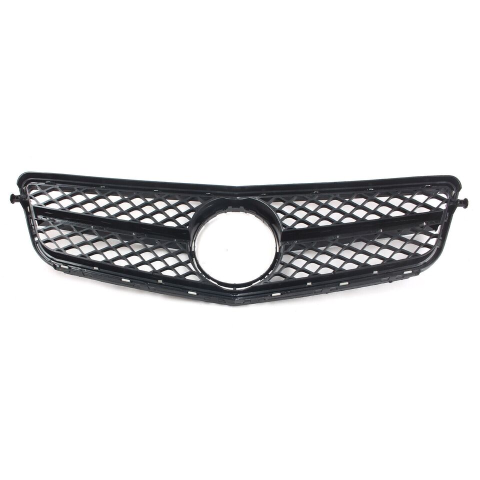FOR MERCEDES C CLASS W204 07-15 FRONT GRILLE GRILL CHROME GLOSS BLACK AMG STYLE