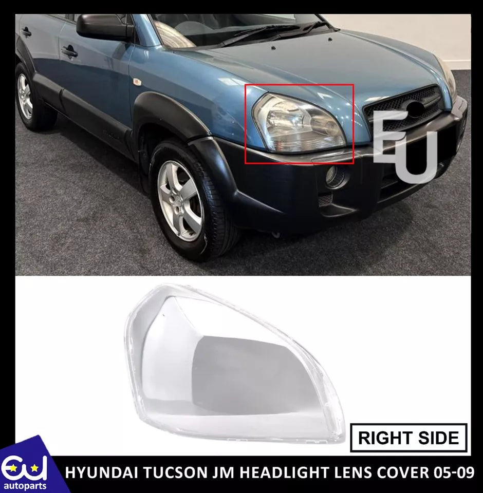 FRONT HEADLIGHT LAMP LENS COVER FOR HYUNDAI TUCSON JM RIGHT DRIVER SIDE 2005-09