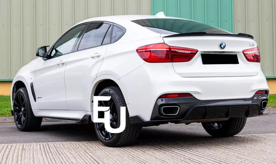 FOR BMW X6 F16 TRANSFORM AERO KIT REAR DIFFUSER LIP SPLITTER VALANCE GLOSS BLACK