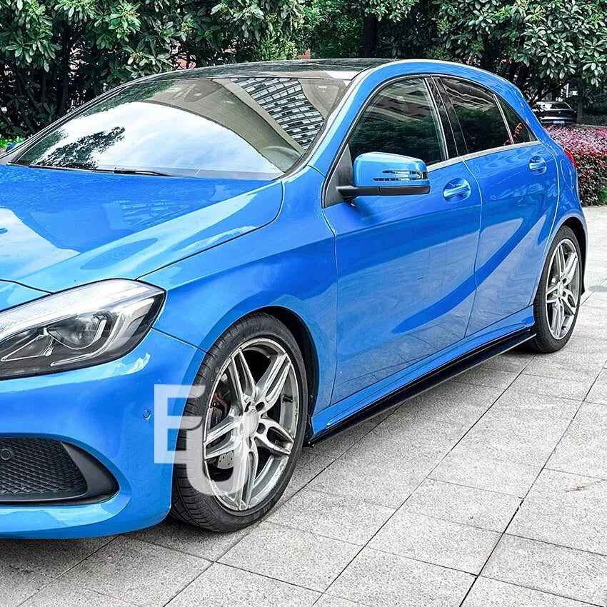 FOR MERCEDES A CLASS W176 CLA C117 SIDE SKIRT HATCHBACK AMG LINE EXTENSION BLADE