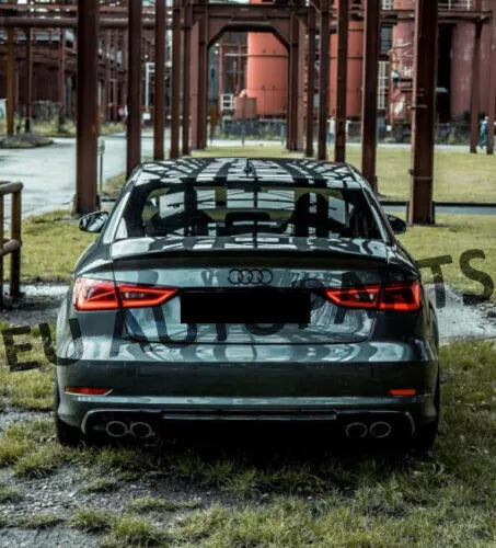 FOR AUDI 'RS3 LOOK' A3 S3 RS3 8V SALOON GLOSS BLACK M4 STYLE BOOT SPOILER 13-20