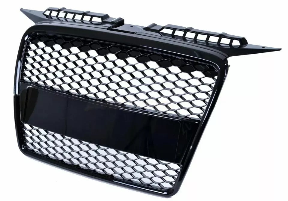 FOR AUDI A3 8P 8PA 04-07 RS STYLE GLOSS BLACK HONEYCOMB RADIATOR BUMPER GRILLE