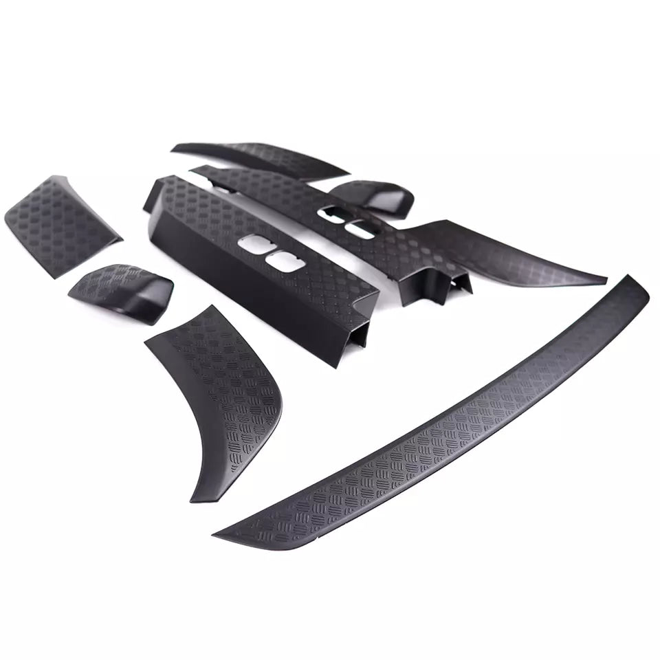 9 PIECE CHEQUER PLATE BLACK BODY TRIM KIT FOR LAND ROVER DEFENDER 90 L663 2020+