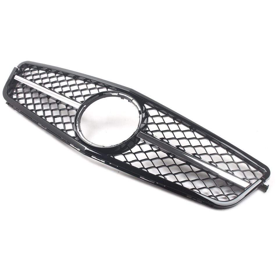 FOR MERCEDES C CLASS W204 07-15 FRONT GRILLE GRILL CHROME GLOSS BLACK AMG STYLE
