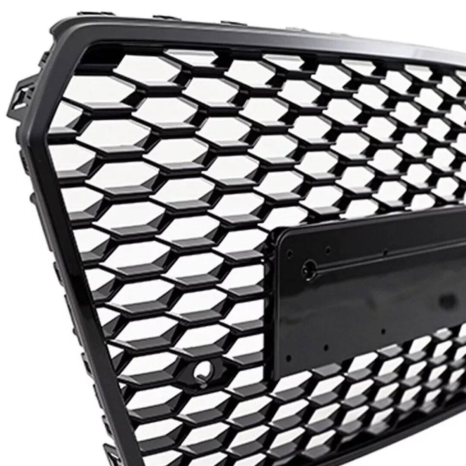 FOR AUDI A7 4G FACELIFT 2015-2017 RS STYLE HONEYCOMB GRILLE GRILL GLOSS BLACK