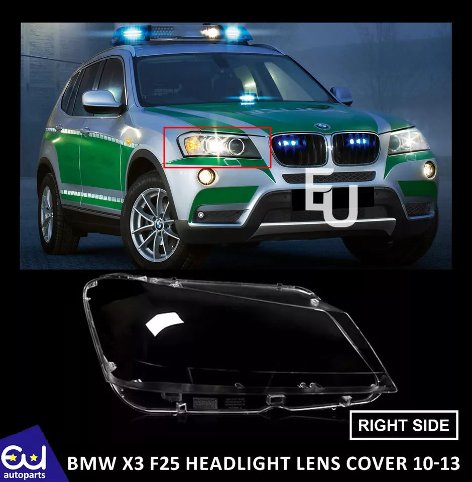 RIGHT DRIVER SIDE HEADLIGHT HEADLAMP LENS SHELL COVER FOR BMW X3 F25 2010-2013