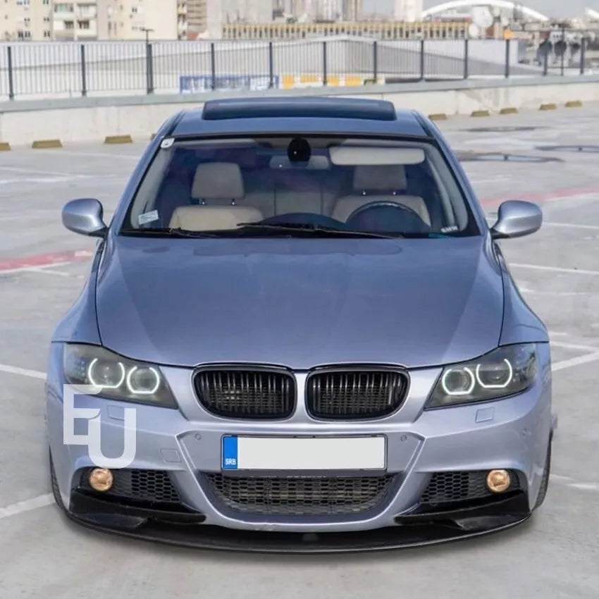 FOR BMW 3 SERIES E90 E91 LCI GLOSS BLACK FRONT SPLITTER LIP M SPORT 2009-2012