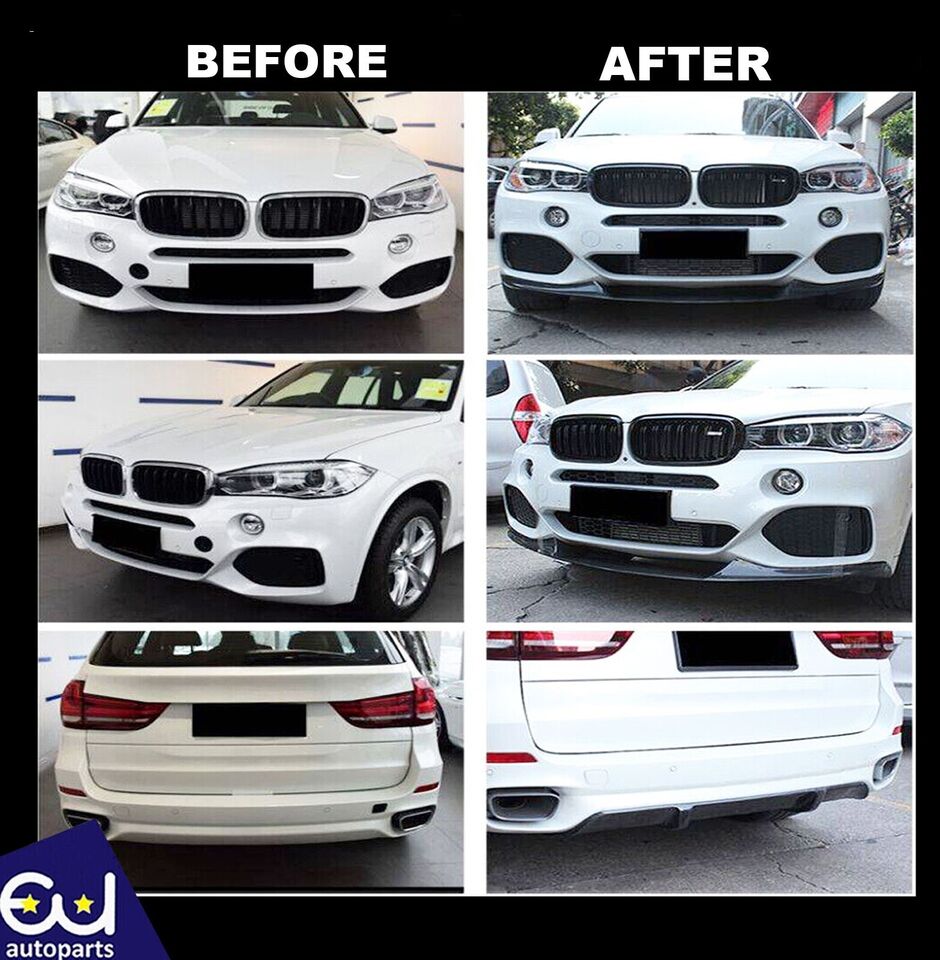 FOR BMW X5 F15 BODYKIT BODY KIT FRONT SPLITTER & REAR DIFFUSER CARBON LOOK