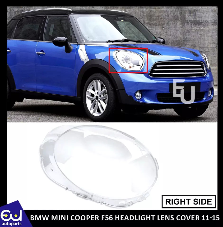 FOR BMW MINI F56 3 DOOR COOPER 11-15 RIGHT DRIVER SIDE HEADLIGHT LENS COVER