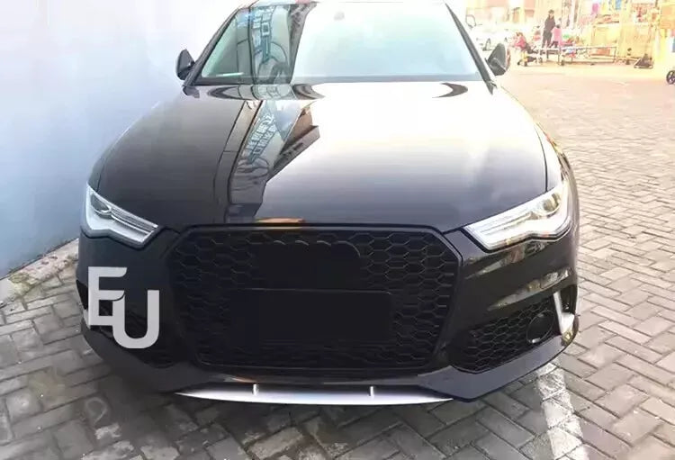 FOR AUDI A6 S6 C7 2015-18 RS6 LOOK GLOSS BLACK GRILL GRILLE BADGELESS HONEYCOMB