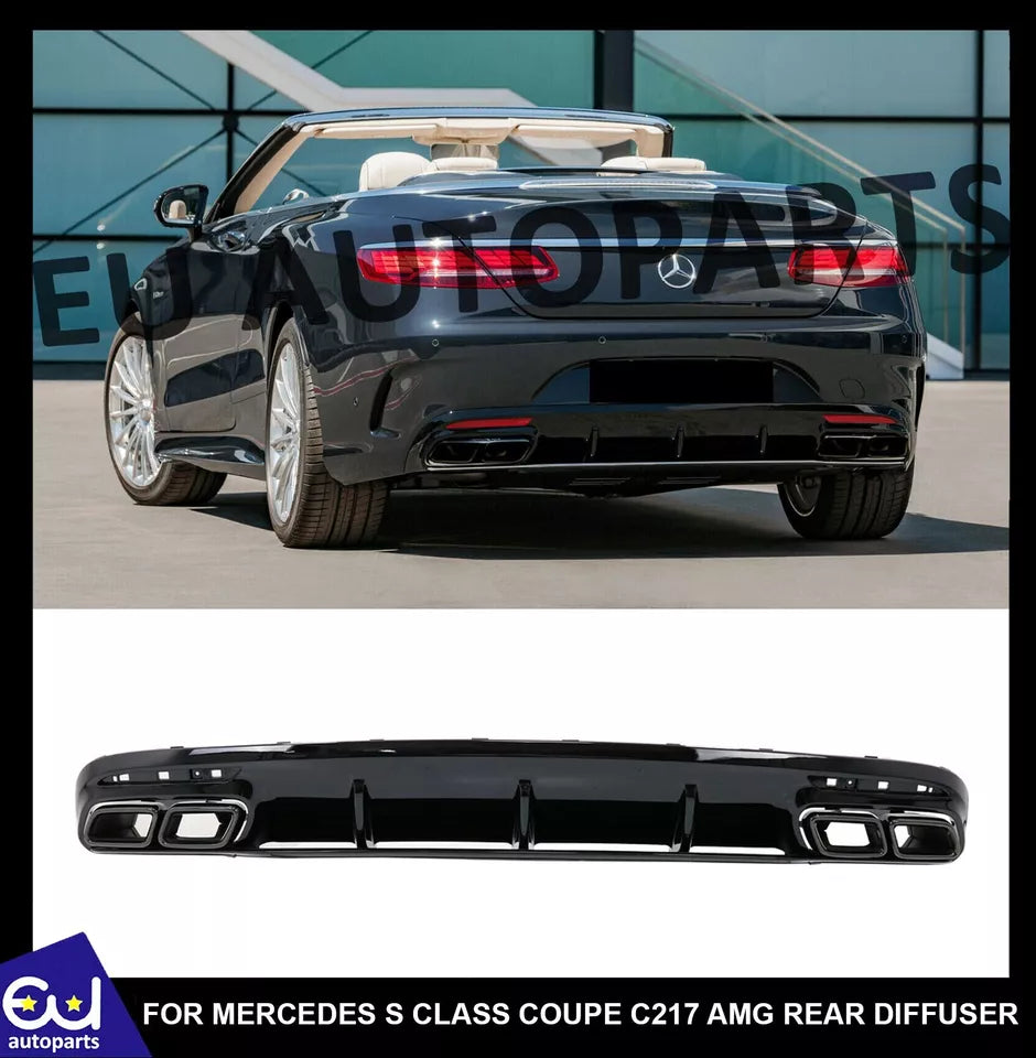 FOR MERCEDES S CLASS COUPE C217 CABRIOLET A217 S65 STYLE AMG REAR DIFFUSER 14-20