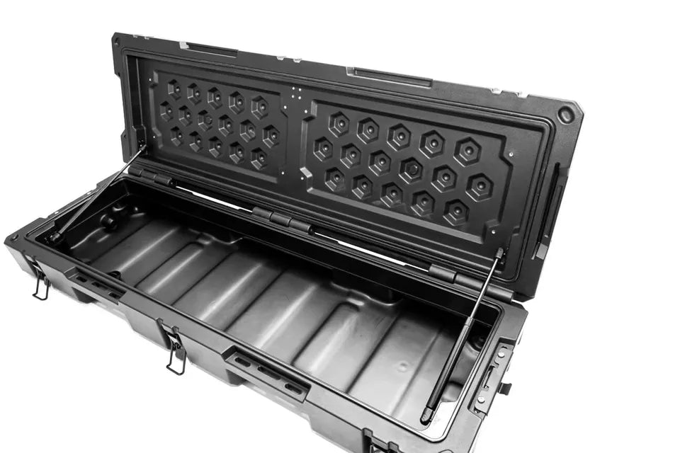 70 LITRE UNIVERSAL TOOL STORAGE CARGO BOX WITH BRAKETS ROOF RAILS RACK 130 CM