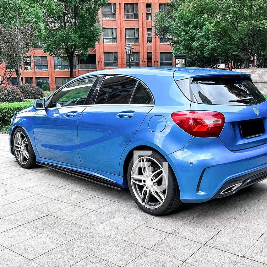 FOR MERCEDES A CLASS W176 CLA C117 SIDE SKIRT HATCHBACK AMG LINE EXTENSION BLADE