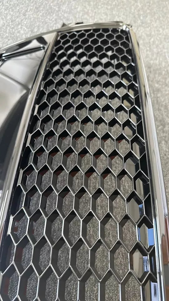 FOR AUDI A5 S5 8T 07-2011 RS STYLE GLOSS BLACK HONEYCOMB RADIATOR BUMPER GRILLE