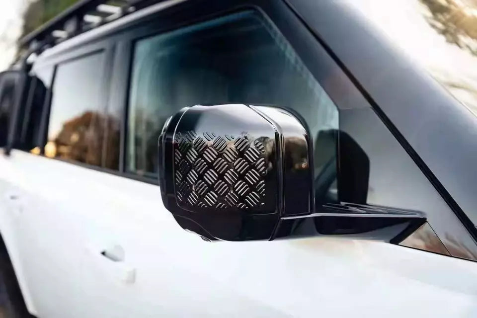 9 PIECE CHEQUER PLATE BLACK BODY TRIM KIT FOR LAND ROVER DEFENDER 90 L663 2020+