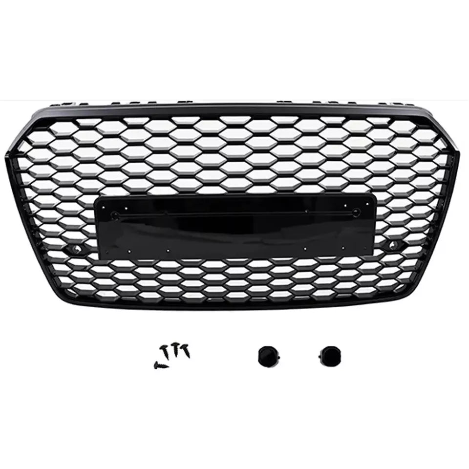 FOR AUDI A7 4G FACELIFT 2015-2017 RS STYLE HONEYCOMB GRILLE GRILL GLOSS BLACK