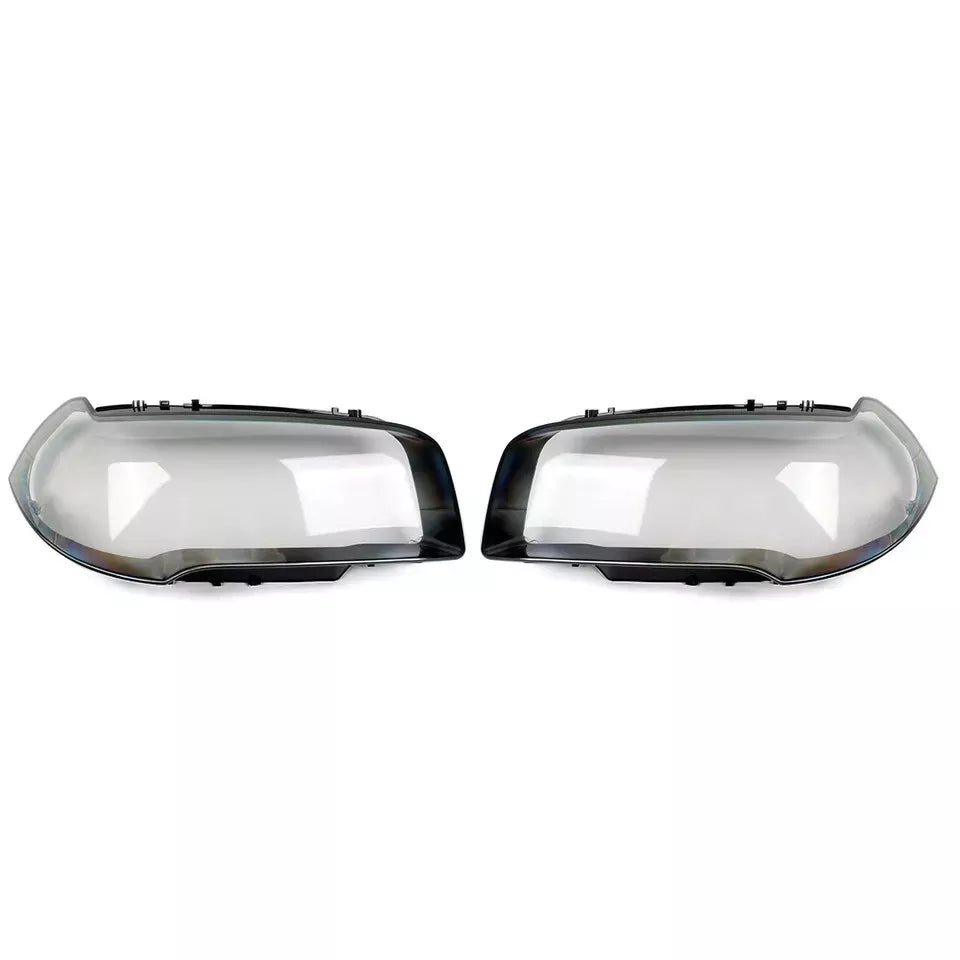 PAIR FRONT HEADLIGHT LENS REPLACEMENT COVER LEFT RIGHT FOR BMW X3 E83 2004-2010