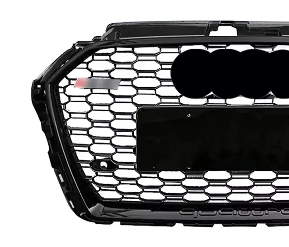RS3 STYLE HONEYCOMB MESH FRONT GRILLE FOR AUDI A3/S3 8V FACELIFT GLOSS 2016-2019